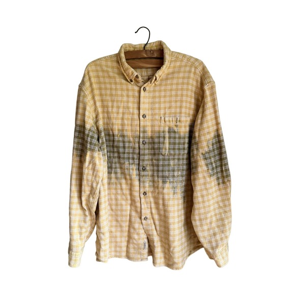 Ruff Hewn Mens Shirt‎ Button Up Long Sleeve Collared 100% Cotton Yellow XXL - Picture 1 of 3